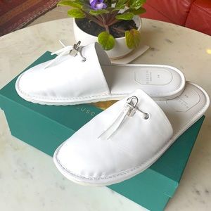 Buscemi men’s slippers in white leather 44